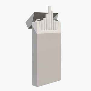 3D model opened cigarette pack