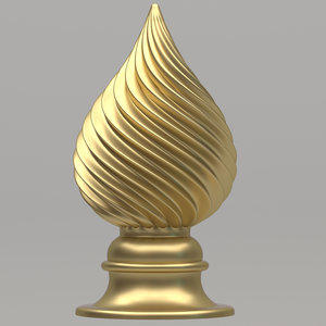 carved finial 3D
