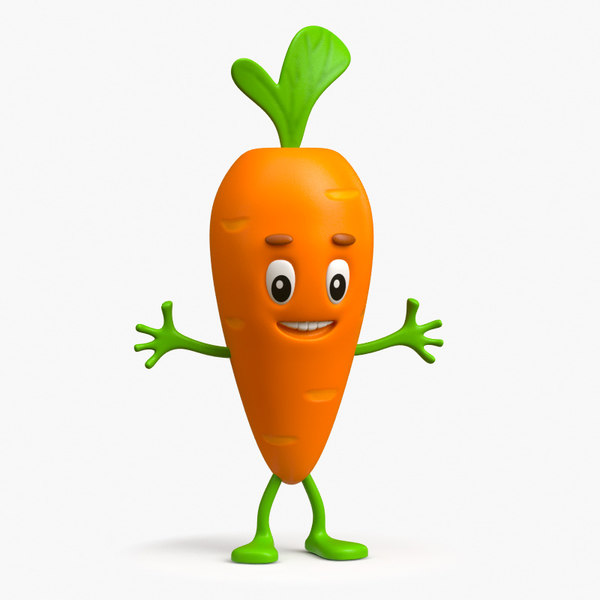 carrot cartoon toon model turbosquid 1571478 cartoon carrot