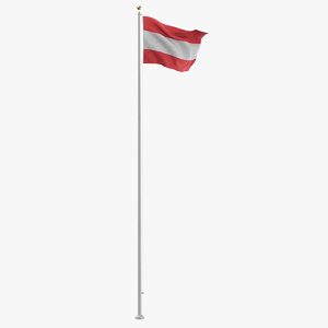 flag pole austria 3D model