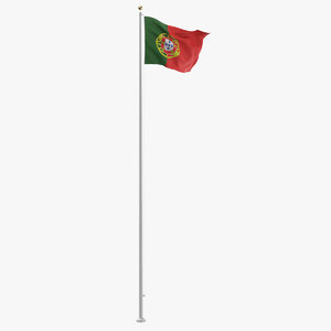 3D flag pole portugal model