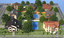 3D town houses buildings