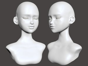 3D model stylised female basemesh