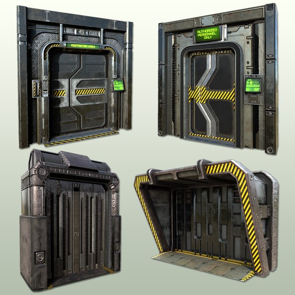 3d model of science fiction door