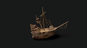 3D ship unreal pbr model