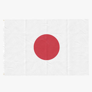3D model flag laying pose japan