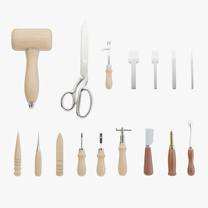 3D leather craft hand tools model