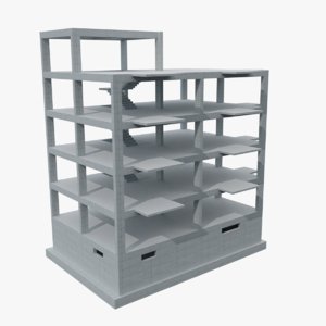 reinforced concrete building architectural 3D model
