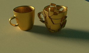 3D model coffee mug cracked damageable