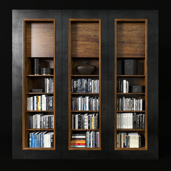 Modern Bookcase Model Turbosquid 1572434, Contemporary Bookcase With Doors