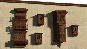 3D old wooden houses jeddah