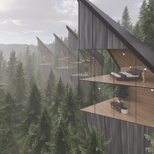 modern tree house 3D model