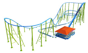 3D roller coaster model