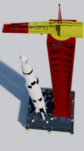 saturn v rocket 3D model