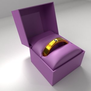 gold ring diamond satin 3D