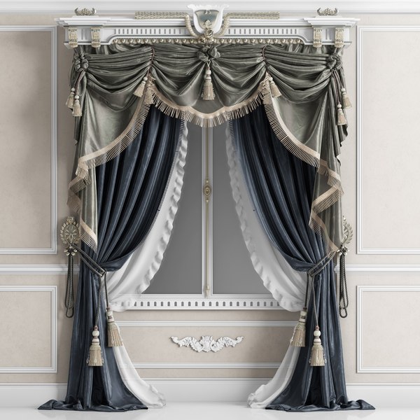3D classic curtain - TurboSquid 1573354