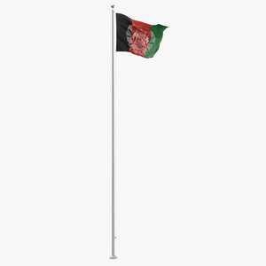 3D flag pole afghanistan model