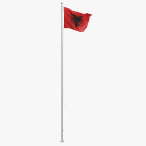 3D flag pole albania