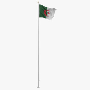 3D model flag pole algeria