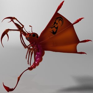 flying scorpion rigged 3D model