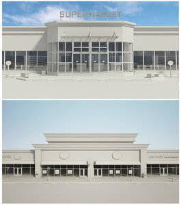 supermarket retail store 2 3D