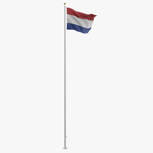 flag pole netherlands 3D model
