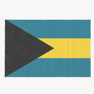 flag laying pose bahamas 3D model