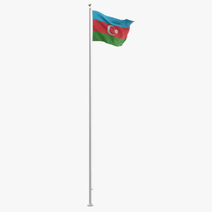 flag pole azerbaijan 3D model