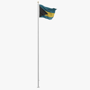 3D model flag pole bahamas