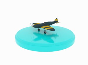 3D airplane01 low-poly model