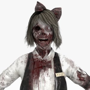 zombie female 3D model