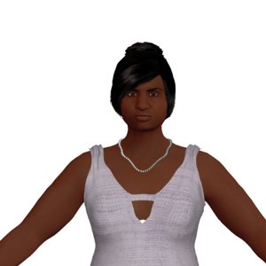 adult black woman rigged model