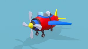 3D cartoon airplane plane model