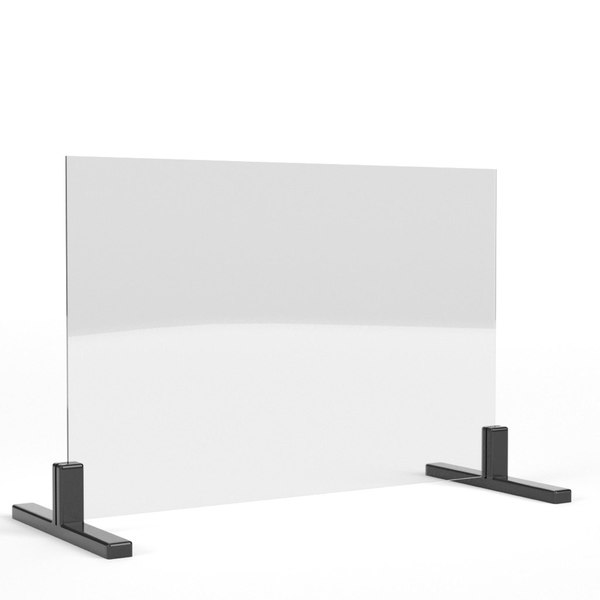 3D acrylic safety barrier TurboSquid 1574250