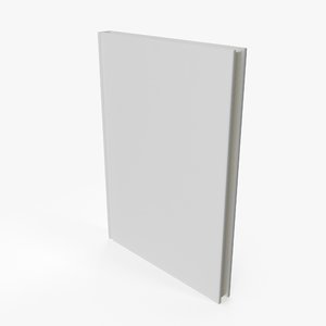 3D white book