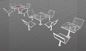 3D park table set outdoor