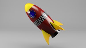 toy rocket cartoon version model