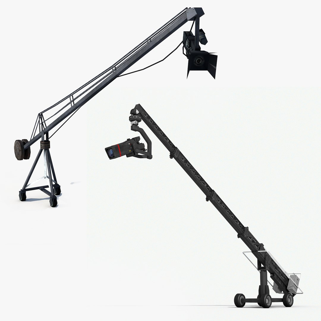 3D 2 camera cranes model TurboSquid 1574441