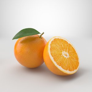 3D realistic orange fruit