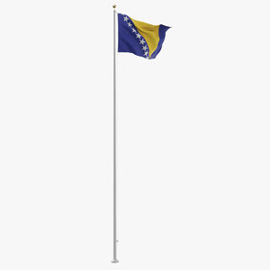 flag pole bosnia herzegovina 3D model