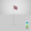 3D flag pole united kingdom model
