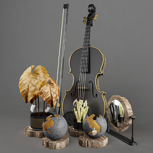3D model violin set