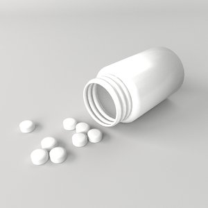 3D model spilled pill bottle