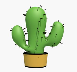 3D cartoon cactus plant model