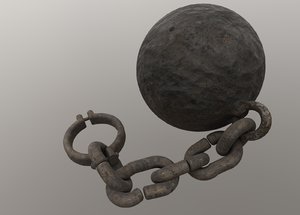 3D handcuff shackles ball model