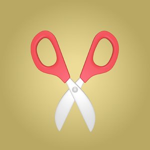 3D model cartoon scissors