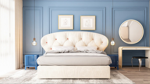 Bedroom Neoclassical 3d Model, Neo Classic Queen Bed