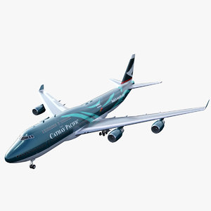 3D airliner cathay 747 jumbo model
