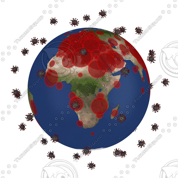 earth virus coronavirus world 3D model