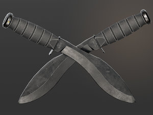 ka-bar combat kukri knife 3D
